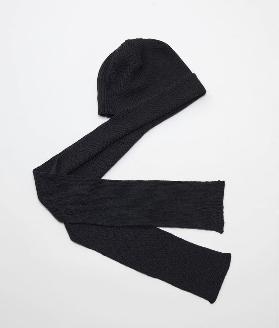 La Maison de Lyllis ブラックニット帽・スカーフセット