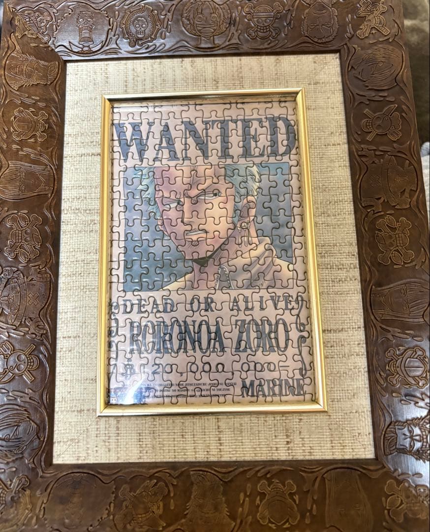 【値下げ可】手配書　パズル　15個　ワンピース　専用フレーム付