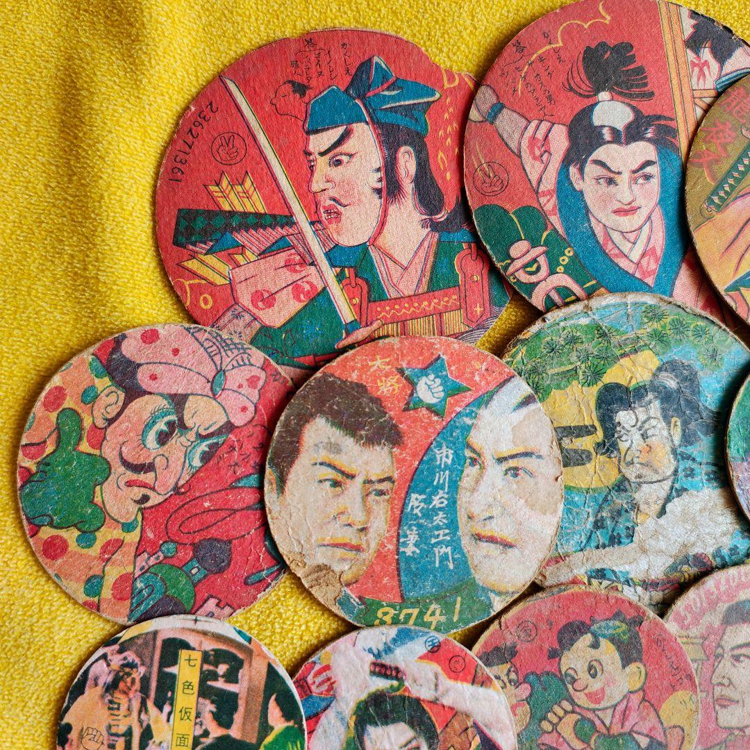 昭和レトロ めんこ 40枚 まとめ売り 当時物 戦後 昭和30年代前半 実使用品