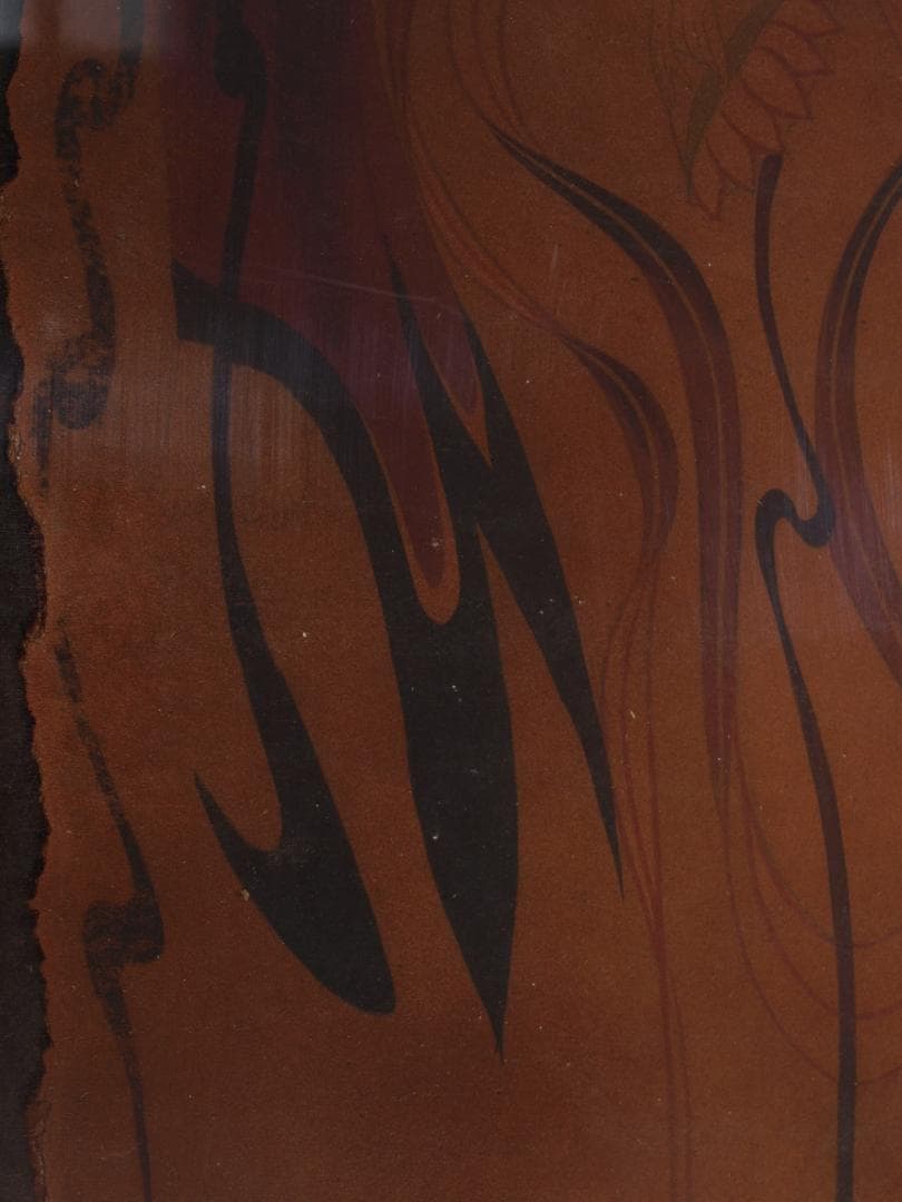 中国唐時代　敦煌莫高窟壁画 彩絵　人物像 発掘品 古美術 AK1749A1-5