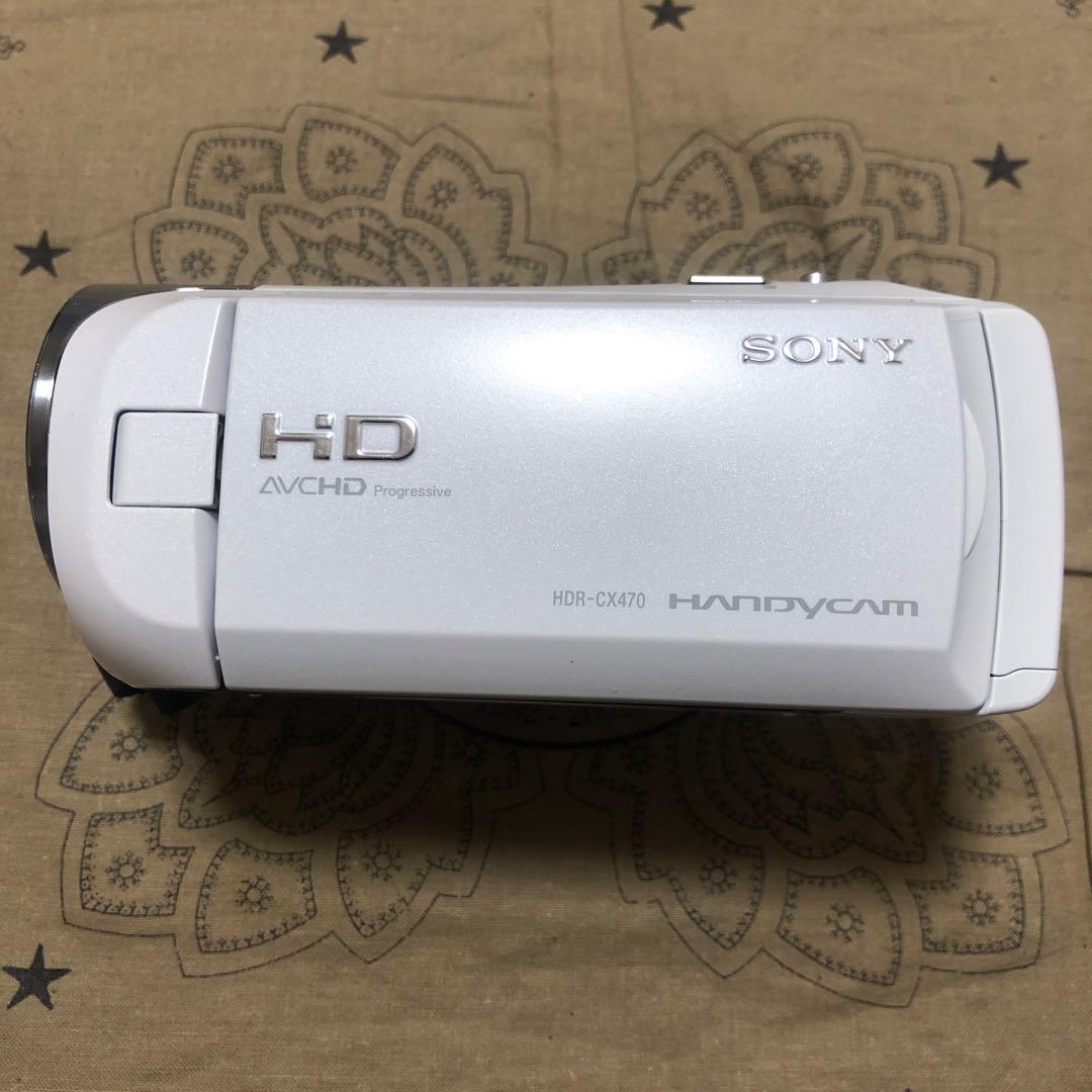 ほぼ新品 SONY HDR-CX470 ホワイト ビデオカメラ 完品