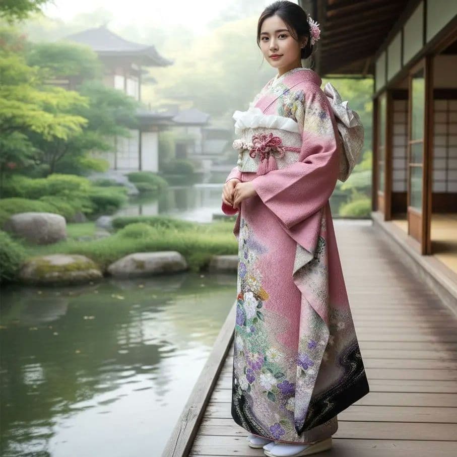 振袖フルセット(7点)・辻ヶ花・辻が花・花絞り・金通し・胴裏正絹・高級手縫い