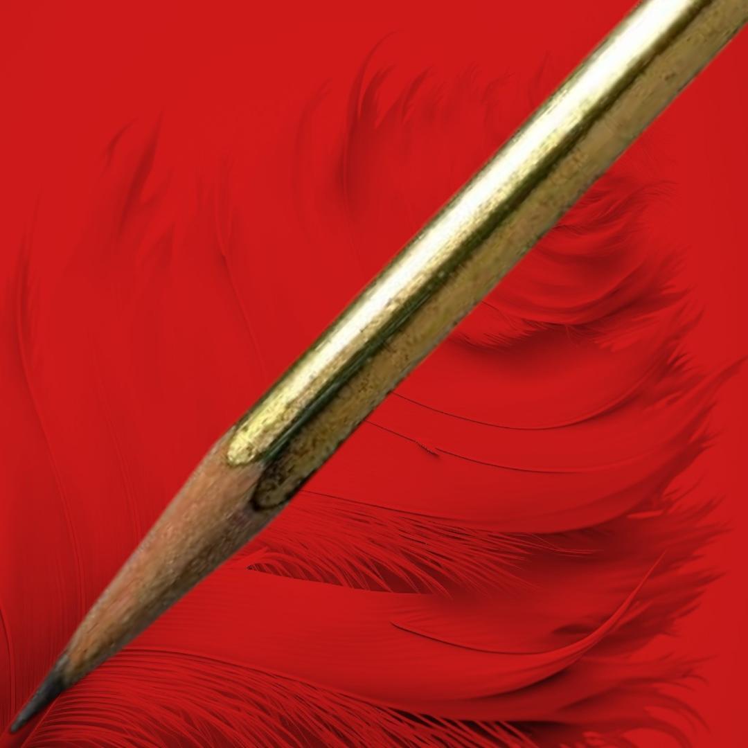 【本物の金箔】金筆　金箔付け鉛筆HB　一点物