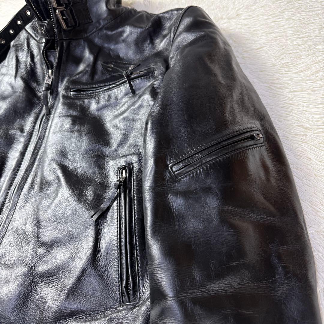 極美⭐️Liugoo Leathers ブラックレザー ライダースジャケット G1