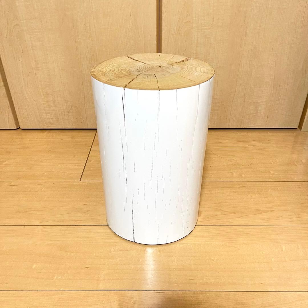 【極美品】ジェルバゾーニ/log/サイドテーブル/ログ/ホワイト/S