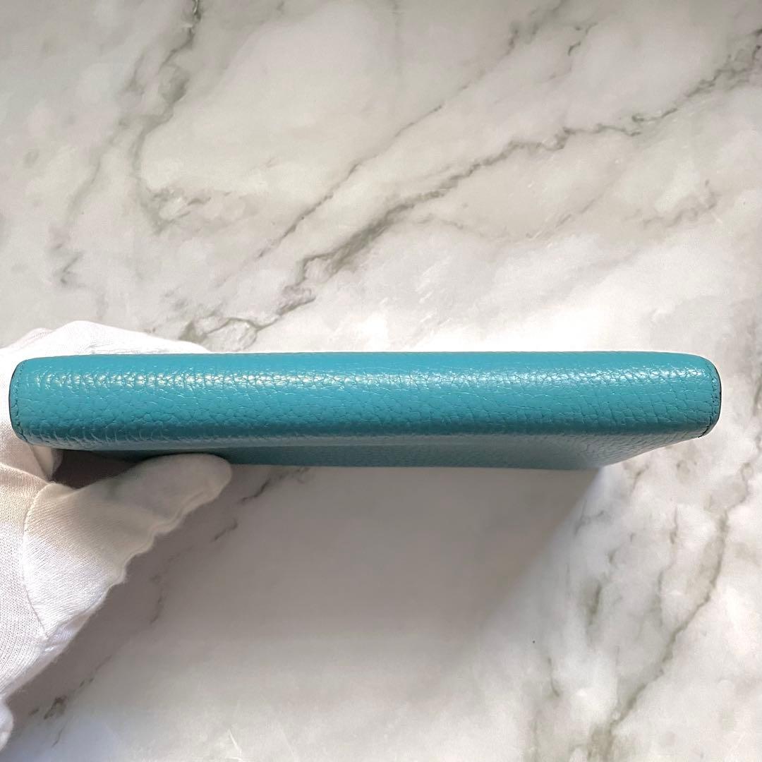 GUCCI グッチ 長財布 GG 金具 レザー ブルー　美品　0112-⑤