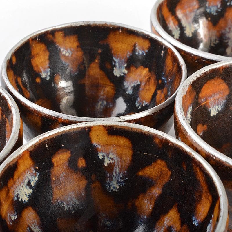 中国　吉州窯　玳玻天目　煎茶碗　五客　F　R5571
