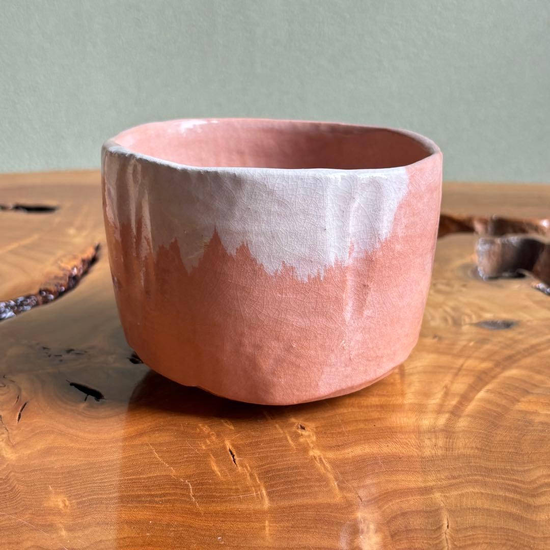 加賀光悦うつし　昭楽造　赤楽抹茶碗　茶道具　共箱(417)