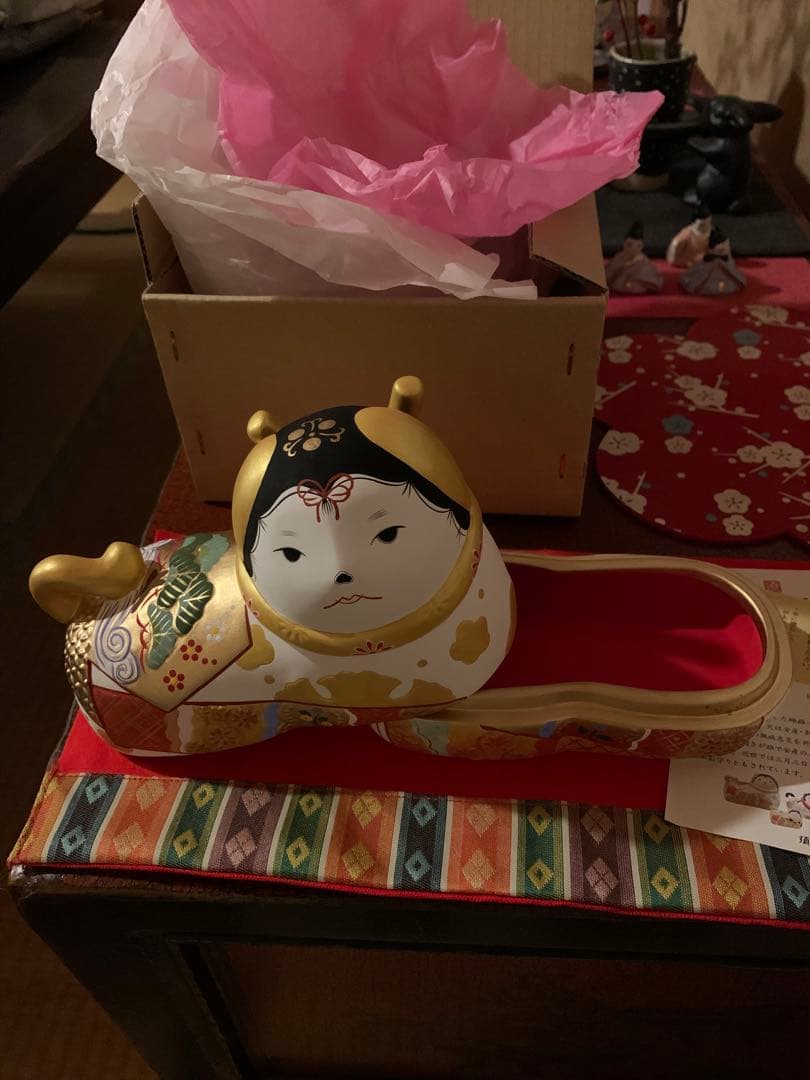 須はら張り子 須原陶磁工房 雛祭り 雛人形 犬筥 特大 誕生日 出産祝い 廃盤品