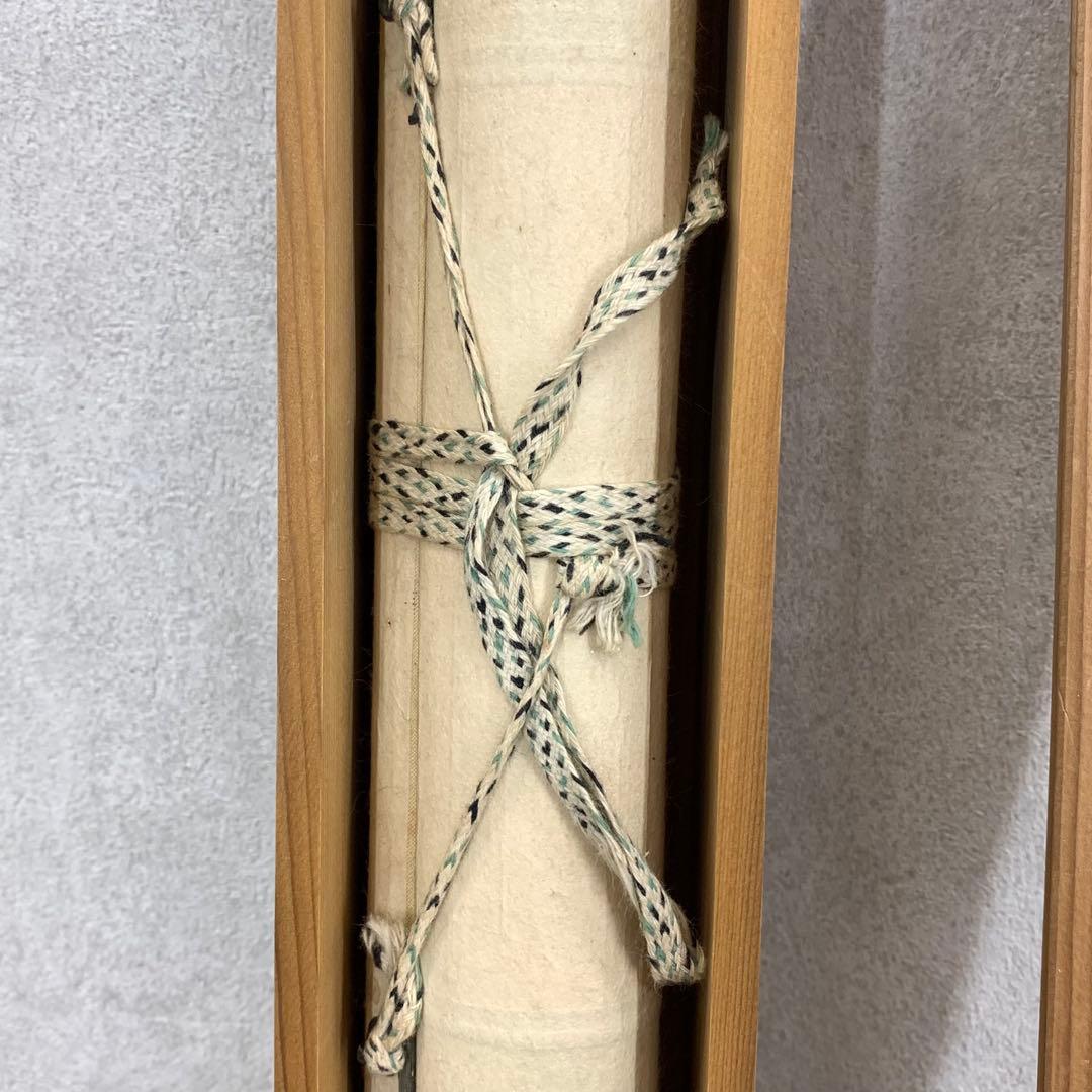 掛軸 春洋 鶏 木箱 花鳥図 親子 3-42