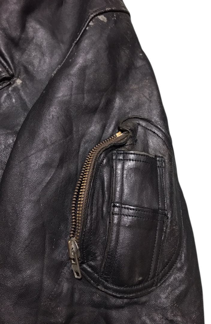 vintage フランス空軍タイプ パイロットジャケット 裏地チェック