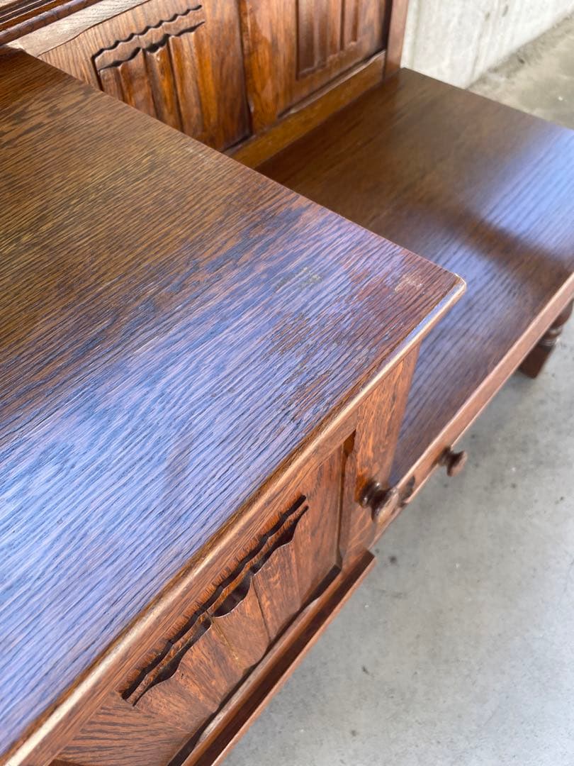 テレフォンベンチ オーク材電話台 引き出し付き