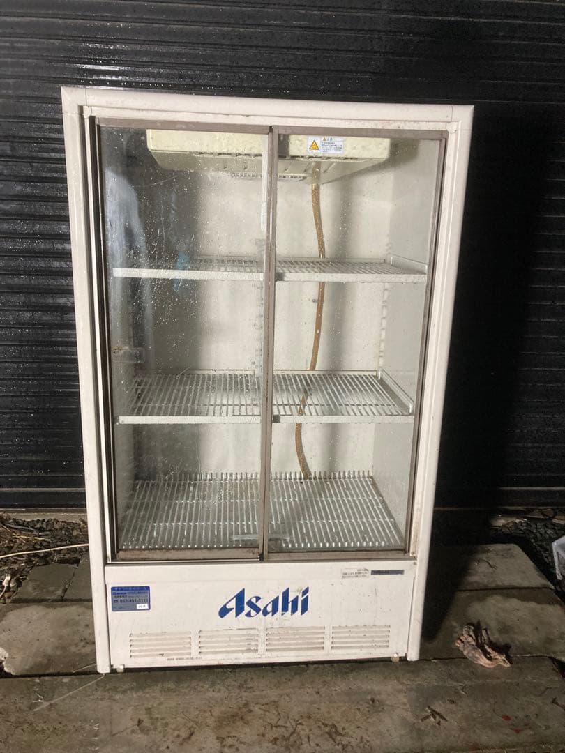 Asahi 冷蔵庫 2ドア 3棚 ホワイト　業務用ショーケース