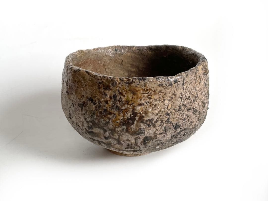 陶芸家　中村梅山　茶碗　抹茶碗　加賀　石川県　素焼き　手捻り　共箱