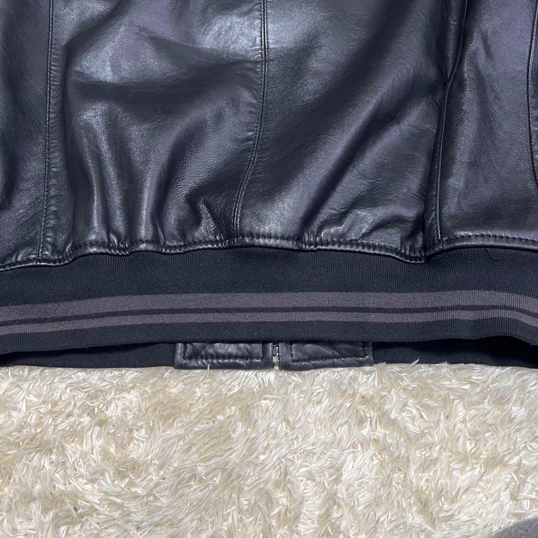 マイケルコース　ラムレザー　シングルライダース　革ジャン　総柄　S 黒