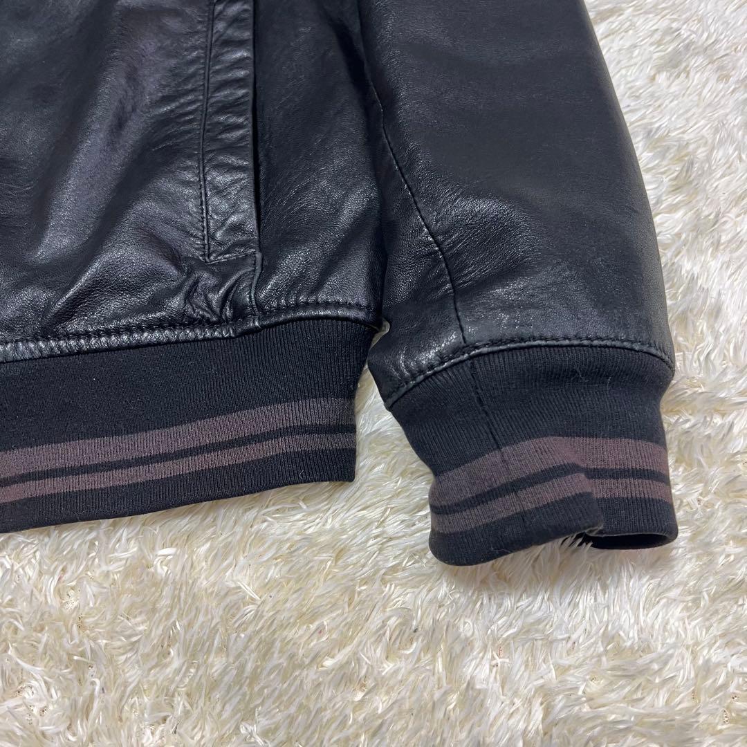 マイケルコース　ラムレザー　シングルライダース　革ジャン　総柄　S 黒