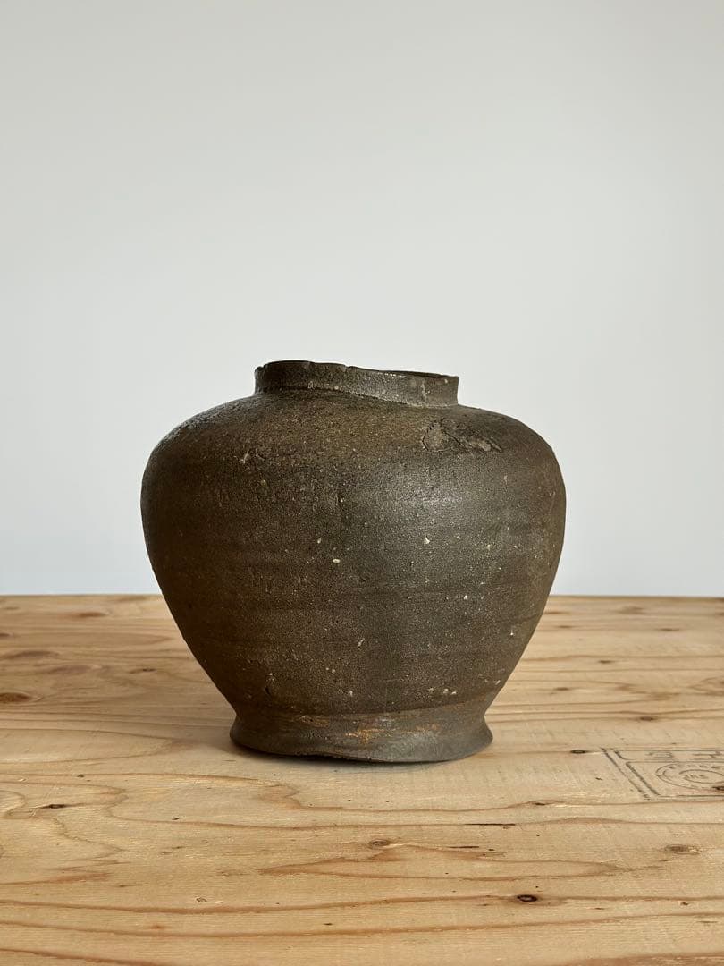 須恵器薬壺 (奈良-平安時代) 自然釉 短頸壷 猿投 古美術 骨董