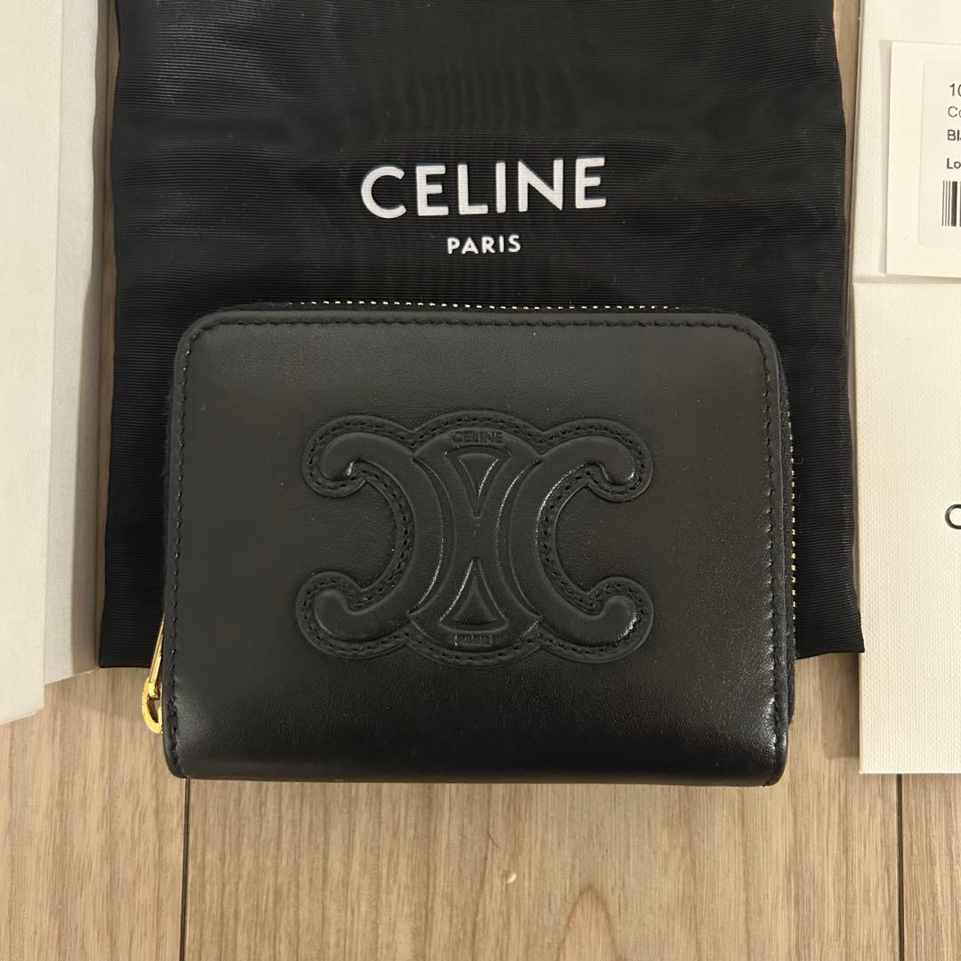セリーヌ キュイル トリオンフ コンパクトジップウォレット ケース