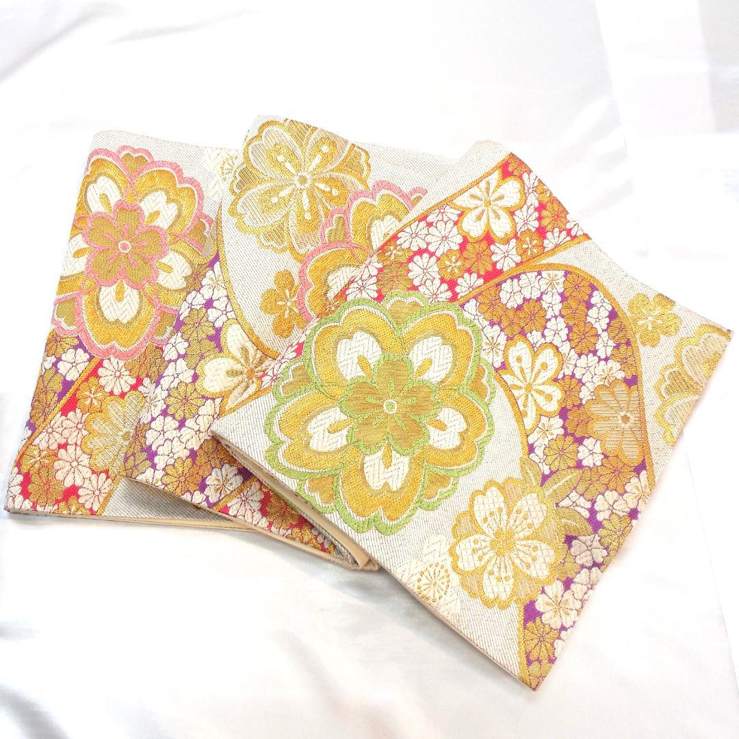 未使用品★洗える振袖　振袖フルセット　ポリ　成人式　振袖　M～Ｌサイズ　紺　花柄