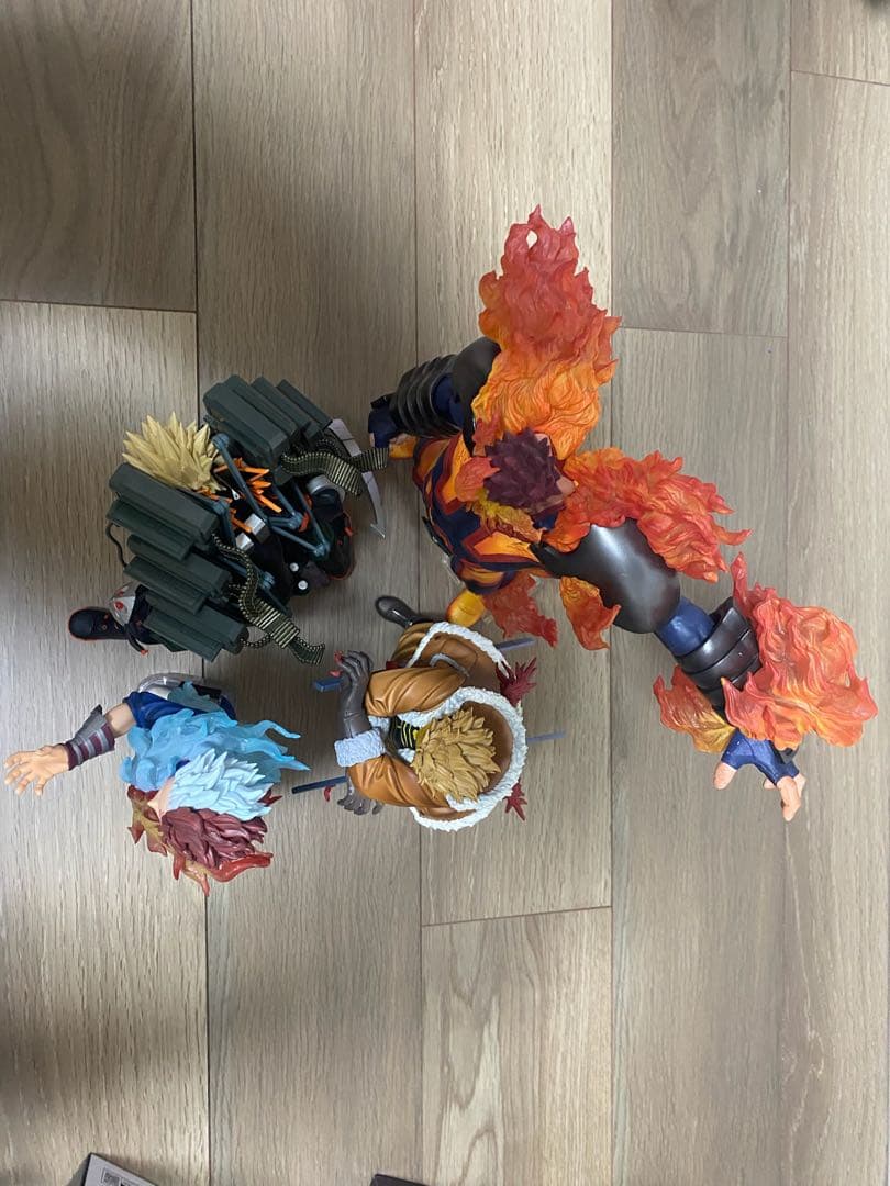 4体 一番くじ 僕のヒーローアカデミア 爆豪勝己 轟焦凍 エンデヴァー ホークス