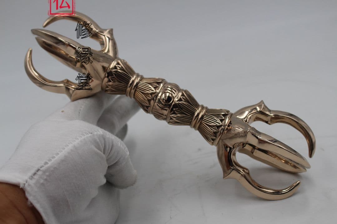 【修縁堂】密教法具 五鈷杵 青銅 法器 法具 仏事 真言宗