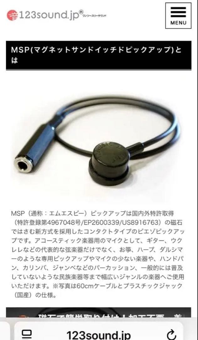 MSP(マグネットサンドイッチドピックアップ)