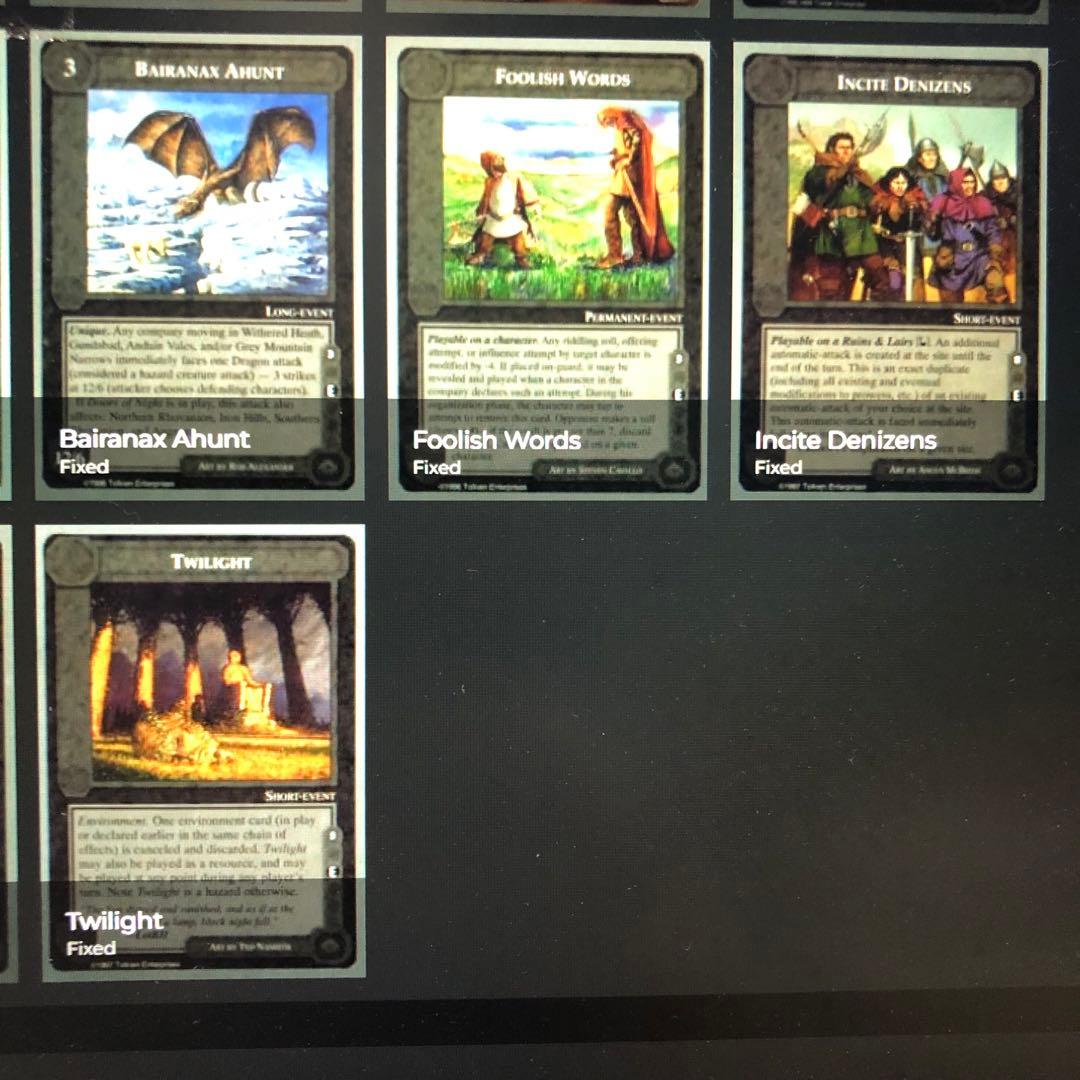 ミドルアース　カード　チャレンジデッキE ccg 指輪物語　希少