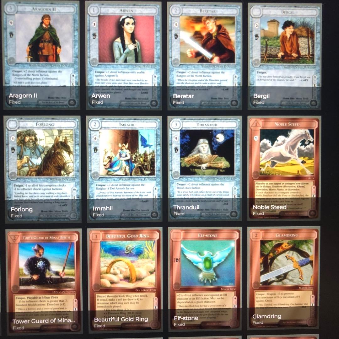 ミドルアース　カード　チャレンジデッキE ccg 指輪物語　希少