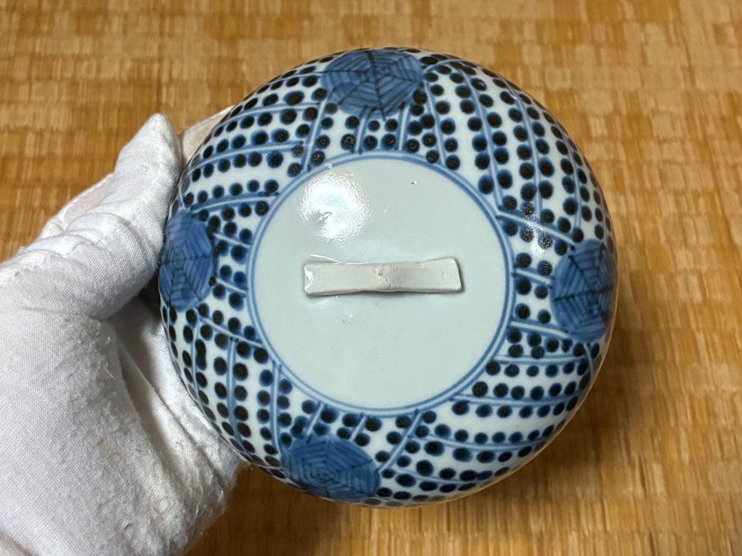 古伊万里 染付 丸紋 蓋物 菓子鉢 時代物