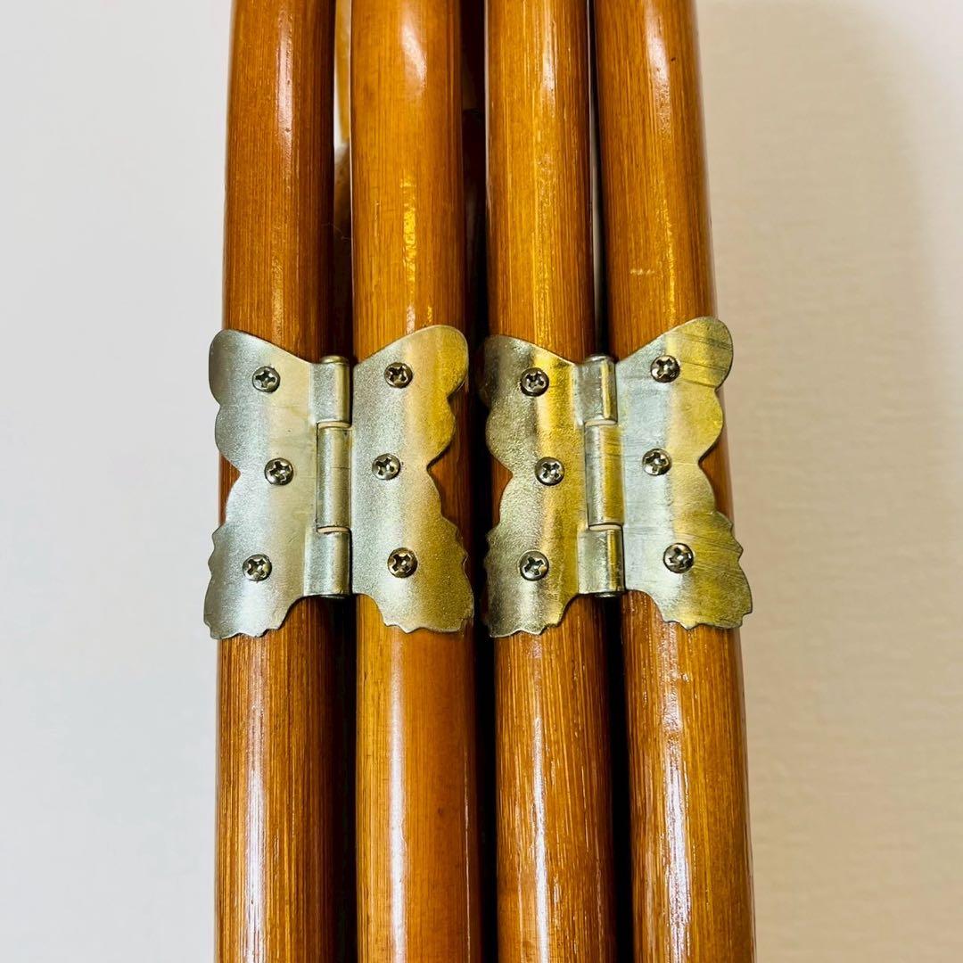 ラタン パーテーション 籐家具 昭和レトロ 4連 衝立 間仕切りアジアンテイスト