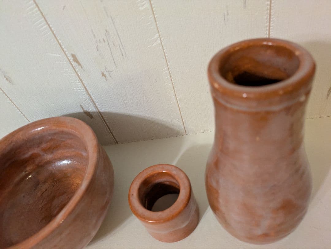 茶道具　建水　蓋置　杓立　三楽作　赤楽