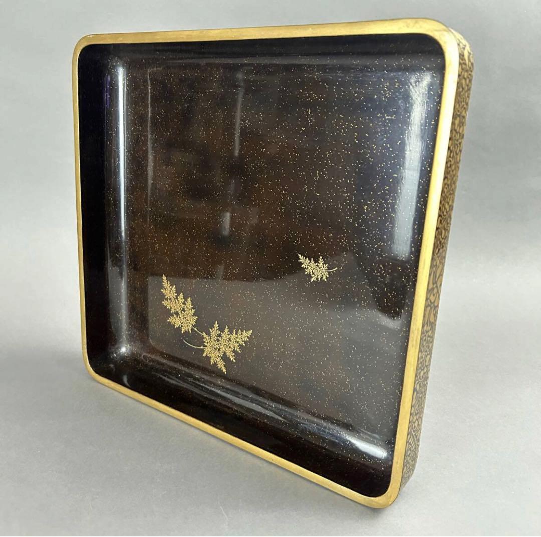 蒔絵黒漆盆 2点 X-81