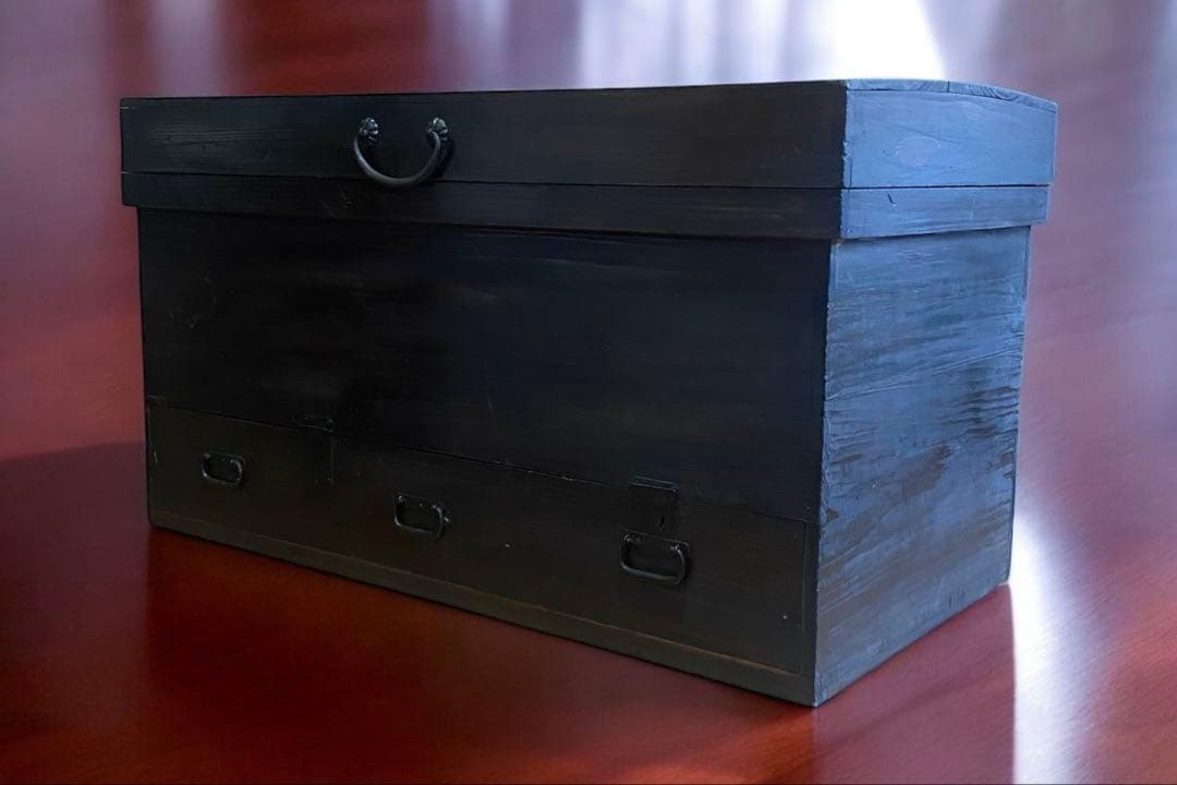 佐賀の古民家より★アンティーク　骨董★李朝箪笥　バンダジ　収納箱