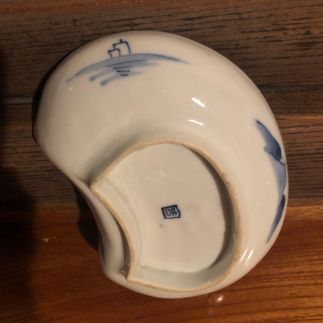 江戸期の平戸焼変形染付皿6客