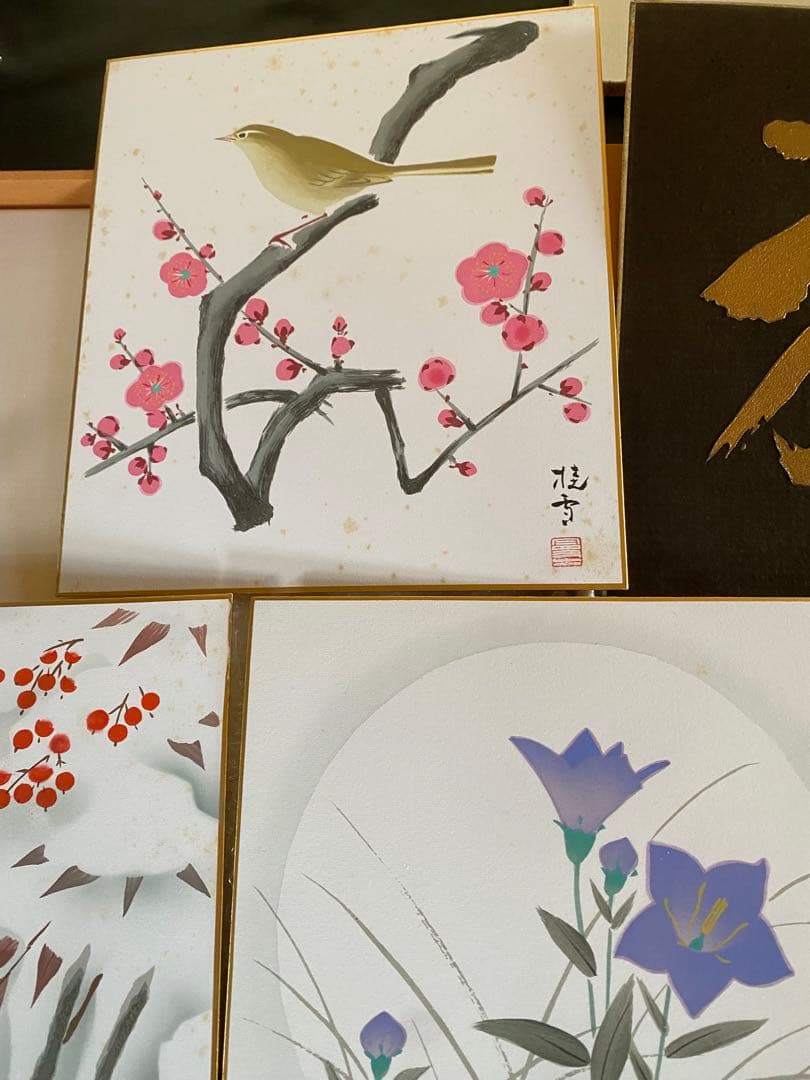 泰山作品　掛軸と水彩画セット