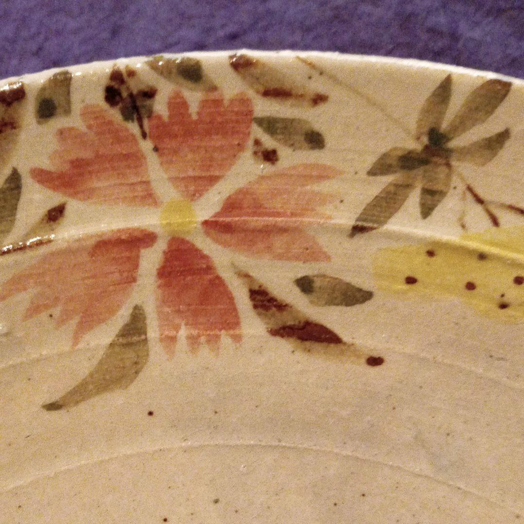 京焼　手描草花紋八寸皿