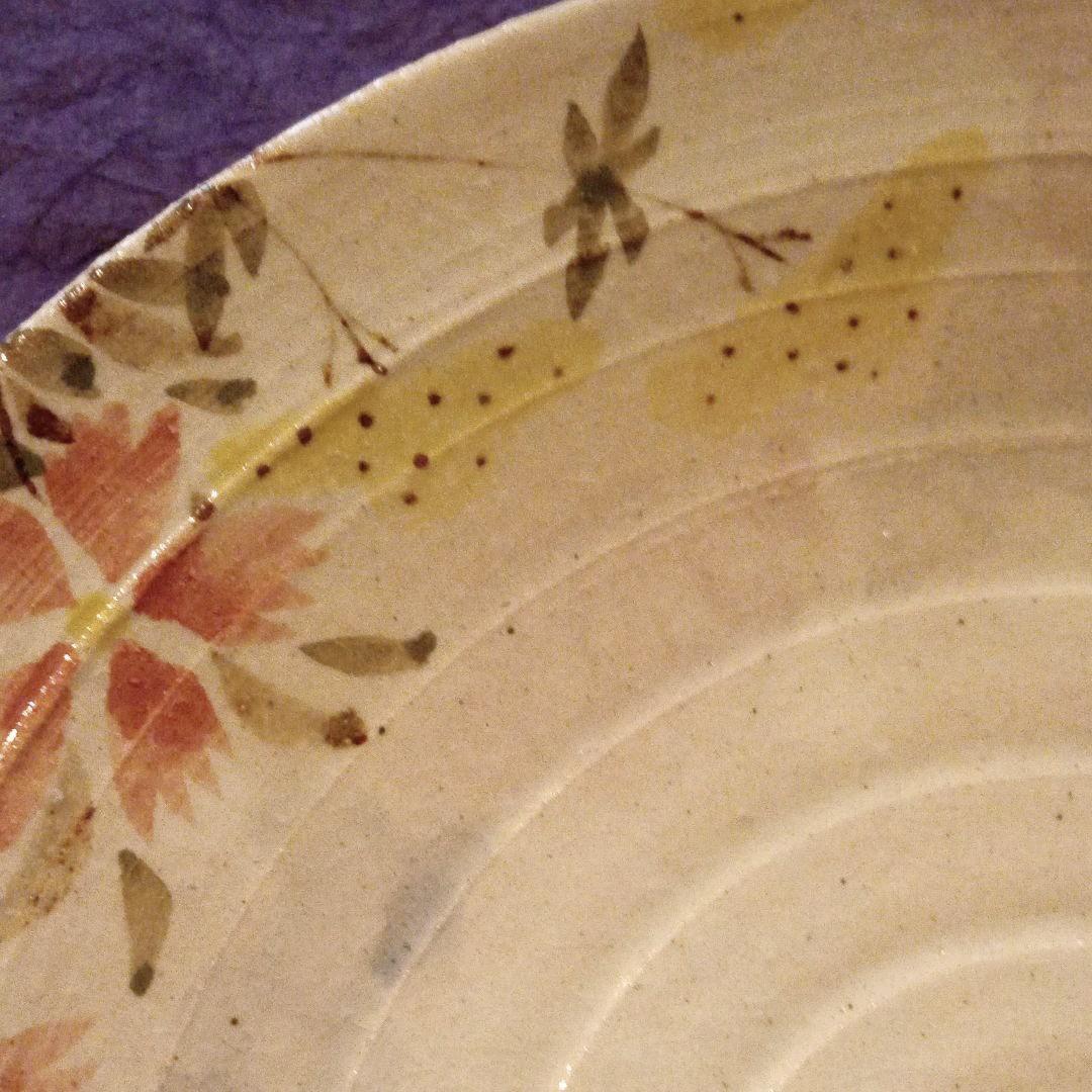 京焼　手描草花紋八寸皿