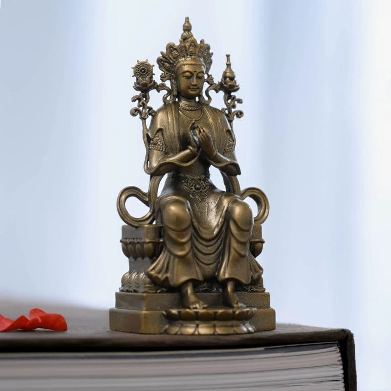 仏教美術 仏像 小仏像 天冠弥勒仏像 銅製品 鎮宅辟邪 開運風水 招財 置物