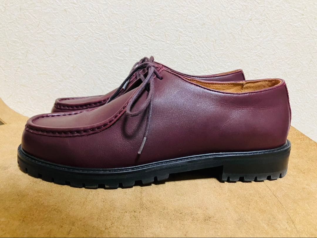 【美品】ユナイテッドアローズ　チロリアンシューズ　レザーシューズ　ワインレッド
