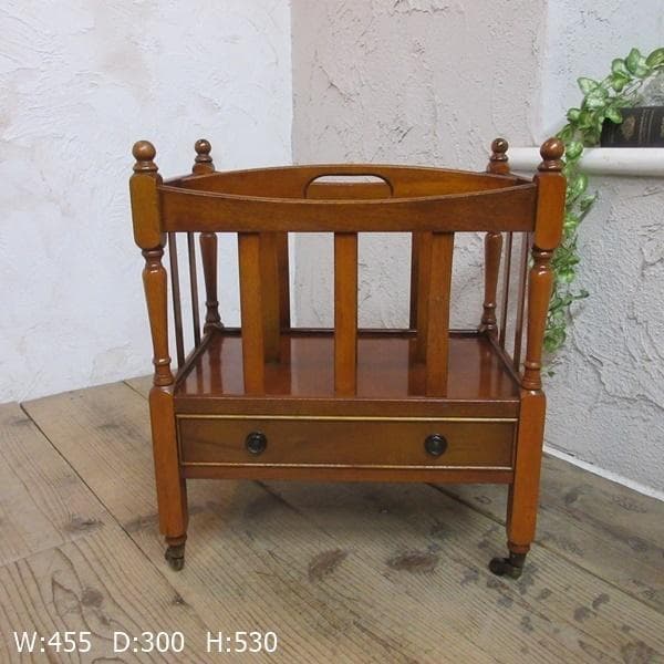 イギリス アンティーク 家具 マガジンラック カンタベリー 収納 6654c