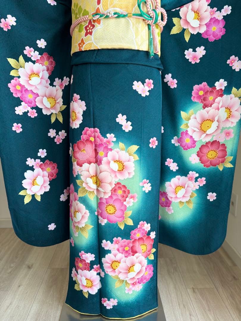 みるく様　【特別大価格❣️⑥】振袖フルセット　正絹振袖　成人式 緑系