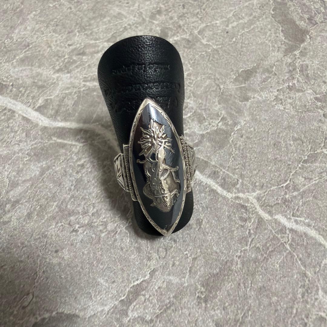 【希少】ヴィンテージ シルバーリング ニエロ 12号 レア 彫金