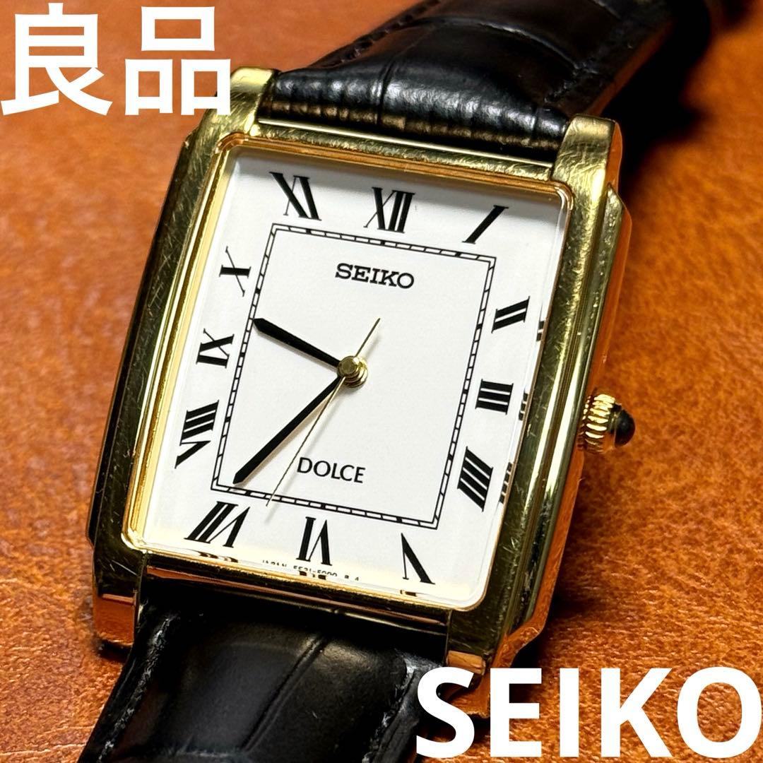 A121 希少 稼動品 SEIKO DOLCE スクエア型 90年代ヴィンテージ