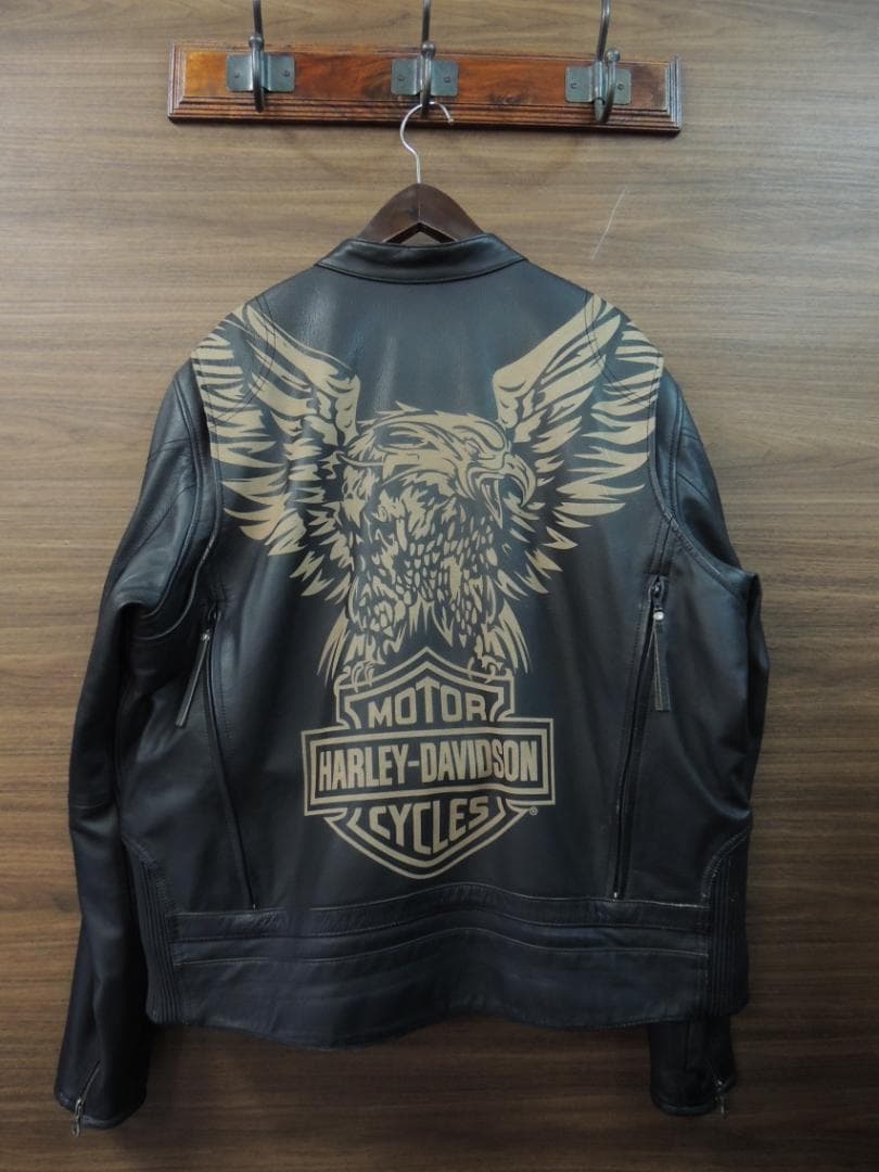 希少XLサイズ ハーレーダビットソン レザー シングル ライダース ジャケット