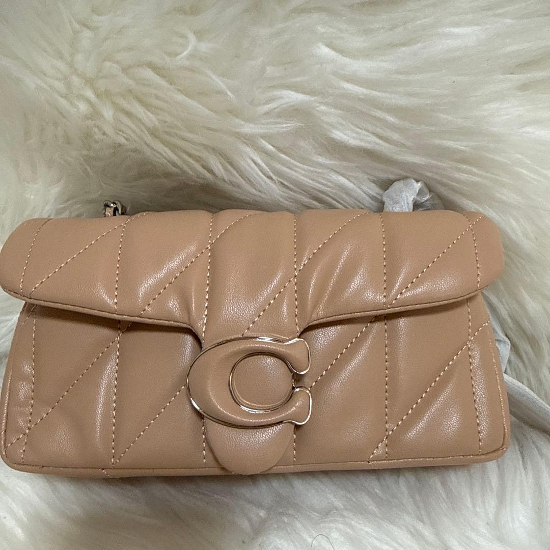 COACH ショルダーバッグ ベージュ キルティング20cm