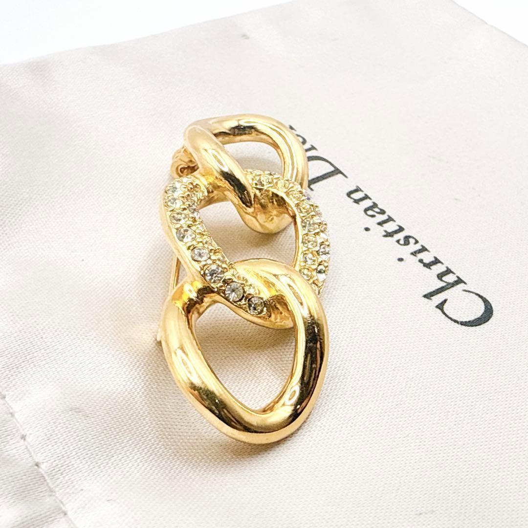 2740-4 極美品✨Dior　ブローチ　CD　ロゴ　希少　刻印