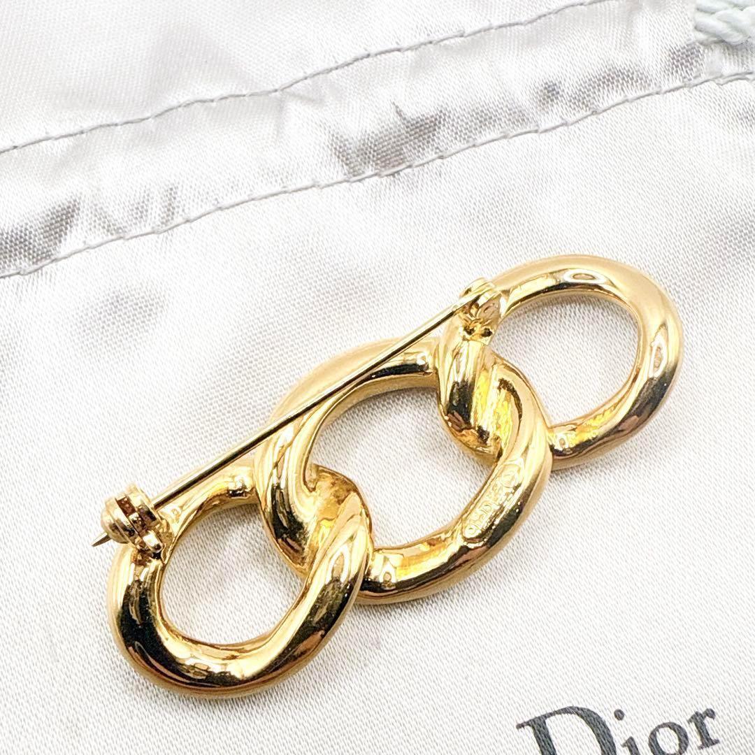 2740-4 極美品✨Dior　ブローチ　CD　ロゴ　希少　刻印
