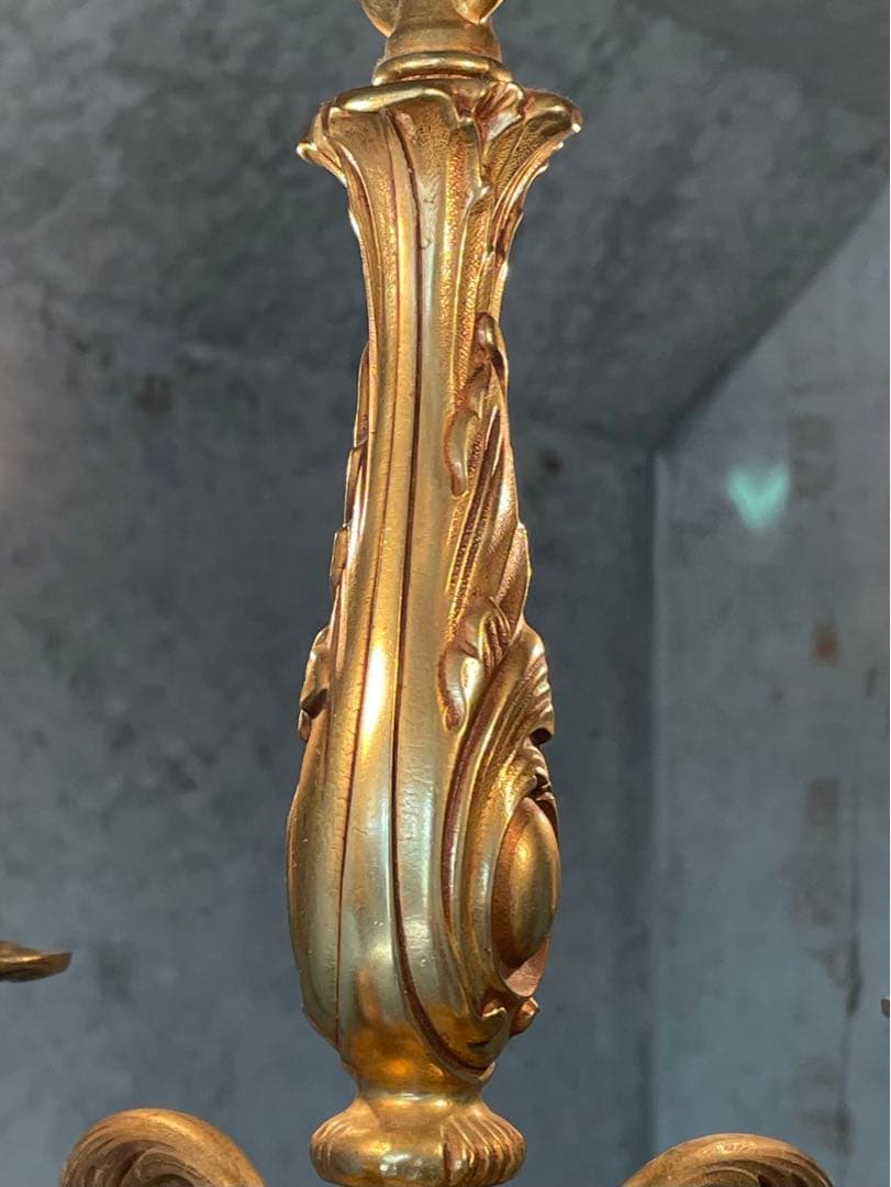 4-1. フランス アンティーク シャンデリア 4灯 キャンドル 吊り下げ