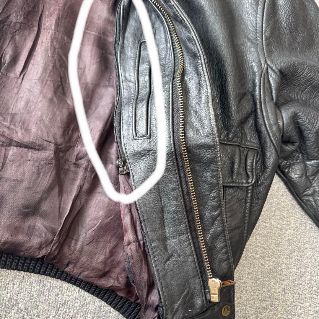 〖今見てる人だけ価格‼️〗90s レザージャケット 本革 ブラック 短丈