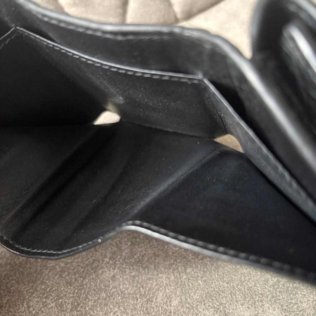 バレンシアガ 三つ折りブラック アワーグラス クロコ 型押し Bロゴ